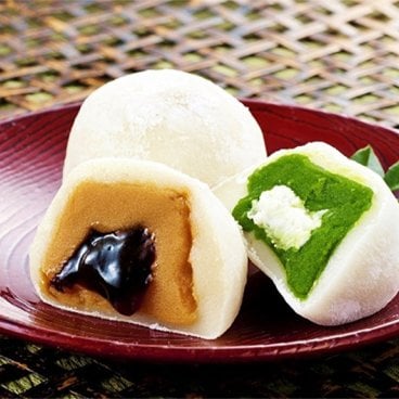 宇治抹茶クリームと黒蜜きな粉の大福6個入(簡易箱入り)