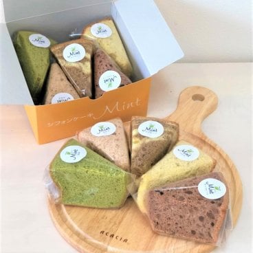 おすすめさんかくシフォン5個セット★Ｍｉｎｔの味が一度に楽しめる、可愛いさんかくシフォンの 5個セット！