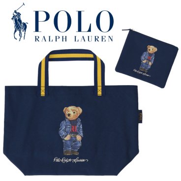 ポロラルフローレン　トートバッグ　アイコニックなPoloベアが目を引くデザインのバッグ