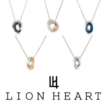 正規品 送料無料 ライオンハート LION HEART ペンダント ネックレス 04N135 04N135SM 04N135SL 04N135SMBL 04N135SLYG 04N135SMS ステンレス 316L サージカルステンレス キュービックジルコニア ペアライン ダブルリング モチーフ メンズ レディース ユニセックス シルバー ブラック ブルー ピンクゴールド イエローゴールド