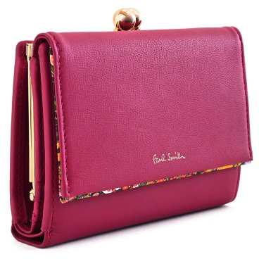 ポールスミス 財布 二つ折り財布 がま口財布 ローズ Paul Smith bpw103-23 レディース 婦人 ギフト 定番 彼氏 彼女 プレゼント