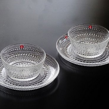 ブランドボックス付属　イッタラiittala　カステヘルミ　ボウル・プレートセット　ペア(クリア）【ブランド食器】【御結婚御祝・内祝・新築御祝・還暦御祝・御礼・寿・ギフト包装可能】