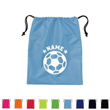 「サッカーボール」巾着バッグ 名入れシューズバッグ 靴入れ シューズケース くつ袋 上履き入れ 巾着袋 部活 スポーツ 卒部記念 卒団記念品 卒部祝い 卒団記念品 記念品 スポ根魂 体操着入れ ピクトグラム