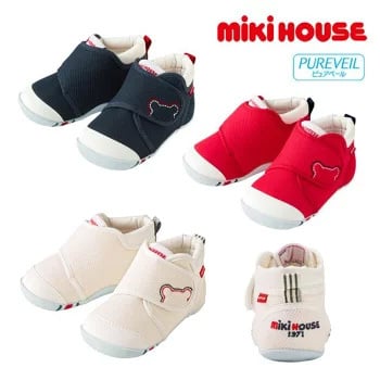 ミキハウス mikihouse ファーストベビーシューズ (11cm-13.5cm) バックロゴ刺繍 抗菌 抗ウイルス 靴 シューズ 新生児 ギフト 出産祝い 誕生日プレゼント ベビー 赤ちゃん 子供 男の子 女の子【10-9372-381】mikihouse
