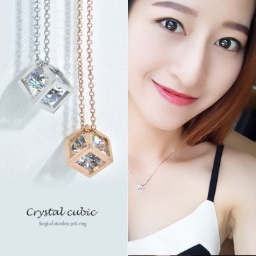 サージカルステンレスネックレス Crystal cubic zirconia 316L ステンレス製 華奢ネックレス キラキラ ジルコニアラインストーン レディース エレガンスプラチナシリーズ アクセサリー 細反射加工 ニッケルフリー 金属アレルギー対応