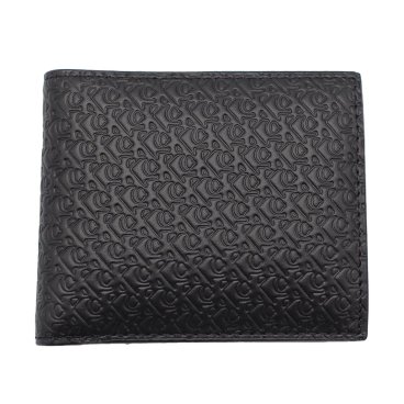 カルバンクライン　CK　Calvin Klein　二つ折り財布　LV04G1085G　ブラック BLACK　CKロゴ　エンボススレザー　AOP OUTLINE BILFOLD Wiht Coin　Europeライン