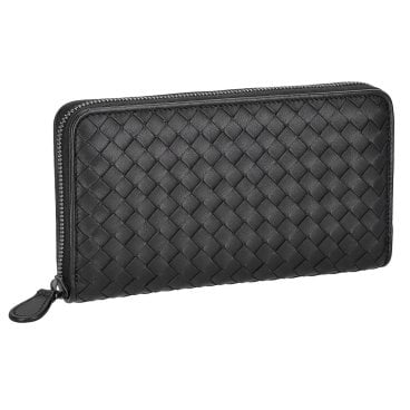 ボッテガヴェネタ BOTTEGA VENETA 財布 長財布 ラウンドファスナー長財布 小銭入れ付き イントレチャート 275064 V3UN1 1275 メンズ ブラック 本革 レザー