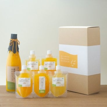 【純粋まごころみかんジュース+寒天ゼリー5本入り】みかんの花 ギフトセット「竹」 みかん寒天ゼリー+100%ストレートジュース 送料無料