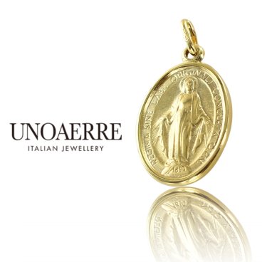 ウノアエレ 18金 ゴールド メダイ マリア ネックレストップ ネックレスチャーム メンズ レディース K18 18K イタリア製 高級感 大人 ペンダントトップ ペンダントヘッド プレゼント ギフト 男性 女性 誕生日 結婚記念日 UNOAERRE 成人 卒業 入学