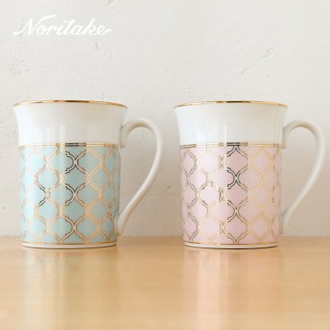 ノリタケ エターナルパレス マグカップペア (色変り)  1742-43L/Q002ED noritake 食器 普段使い ティーカップ コーヒーカップ カップ アフタヌーンティー ペアマグカップ 洋食器 おしゃれ ブランド  陶器 シンプル お餞別 結婚祝い 引き出物 誕生日 プレゼント