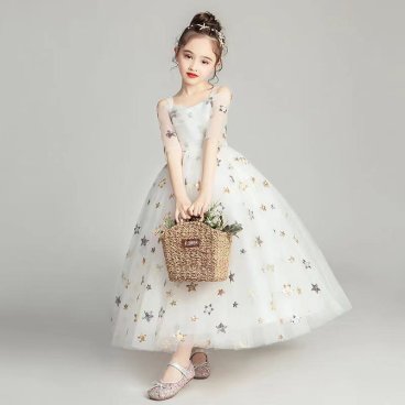 子供ドレス ロングドレス 女の子 ジュニア ピアノ 発表会 パーディー 演奏会 フォーマル 入園式 結婚式 ワンピース