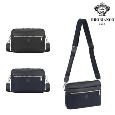 【Orobianco】92952 ソロペルテ 横型ショルダーバッグ 斜め掛け 普段使い 使いやすい 大容量 カジュアル シンプル 牛革 メンズ プレゼント ギフト ブラック