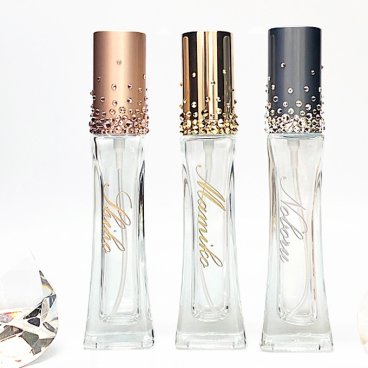 名入れ彫刻  デコ装飾  ガラスアトマイザー18ml 除菌スプレーボトル