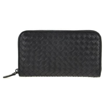 ボッテガヴェネタ BOTTEGA VENETA 財布 イントレチャート VN ジップアラウンドウォレット 114076 V4651 1000 小銭入れ付き ラウンドファスナー長財布 ネロ NERO ブラック 黒
