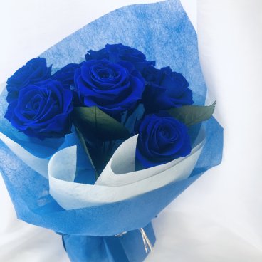 プリザーブドフラワー青い薔薇の9輪花束