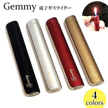 ガスライター ジェミー 可愛い スリム レディース スライド着火式 ピンクゴールド ブラック シルバー レッド ガス注入式 Gemmy おしゃれ コンパクト 女性 メンズ ギフト プレゼント