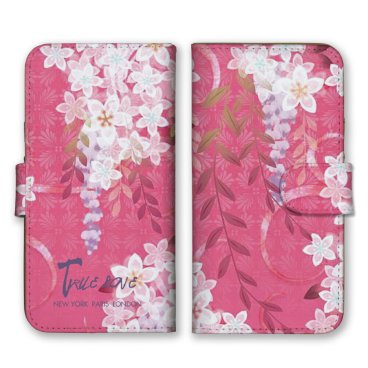 ＼全機種対応／ スマホケース 手帳型 スマホカバー 手帳タイプ スマートフォン ケース カバー 花柄 桜 春 ピンク パステル ボタニカル かわいい おしゃれ カードホルダー付き カード収納 合皮 合成レザー