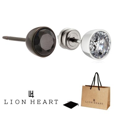正規品 送料無料 ライオンハート LION HEART シングル 片耳 スタッズ ピアス LHMP002 LHMP002N LHMP002NS ステンレス 316L サージカルステンレス キュービックジルコニア メンズ仕様 レディース ユニセックス シルバー ブラック 男性 女性 ギフト プレゼント おすすめ 誕生日 クリスマス バレンタイン お祝い