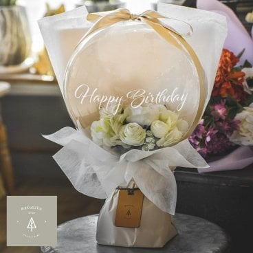 【バルーンフラワー】バルーンホワイト【送料無料】 バルーンギフト バルーン電報 ウェディング 誕生日 結婚式 開店祝 記念日 発表会 かわいい おしゃれ
