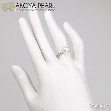 花珠真珠 あこや真珠 指輪 パール リング 8.0-9.0mm シルバー 鑑別カード 保管用グレーケース付 アコヤ 真珠 結婚記念日 婚約 誕生日 母の日 プレゼント シンプル【送料無料】