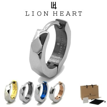 ライオンハート ピアス メンズ カッティング フープ ピアス メンズ サージカルステンレス LH-03EA0115 LION HEART つけっぱなし ステンレス アレルギーフリー メンズピアス 片耳用 1点売り クリスマス 誕生日 プレゼント ギフト 彼氏 ブランド 人気 ランキング
