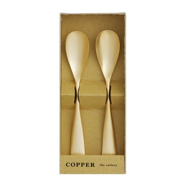 熱伝導率の高い銅製【名入れ無料】カパーザカトラリー/COPPER the cutlery　銅のアイススプーン2本セット ゴールドマット