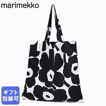 マリメッコ marimekko トートバッグ レディース A4サイズ ファブリックバッグ Pieni Unikko ピエニ ウニッコ ブラック×ホワイト 67572 190(75042-190) 北欧雑貨 北欧デザインネコポス 送別会 誕生日 お中元 結婚祝い 結婚式 彼女 娘 妻 女性 ギフト 高級 父の日 母の日 ホワイトデー