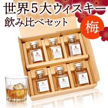 【飲み比べ6本】ウイスキー ミニボトル 王道 梅 ギフト セット お中元 世界５大ウィスキー ハイボール 詰め合わせ のし 名入れ ギフト 誕生日 内祝 御礼 小瓶50ml