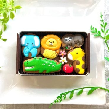 ★カラフルで可愛い(どうぶつver)★アイシングクッキー＆ザクザククッキー缶