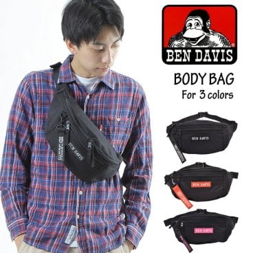 【メール便送料無料】BEN DAVIS ベンデイビス 2way ボックス ウエストバッグ ボディバッグ 斜め掛け 斜めがけ メンズ レディース ウエストポーチ ワンショルダー 黒 ブランド おしゃれ 軽量 大きめ アウトドア ストリート BDW-9274