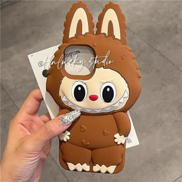 ラブブ スマホケース iPhoneケース かわいい 立体パーツ付き カートゥーン風 ソフトケース 落下防止 耐衝撃 多機種対応 キャラクター風 デコケース ガーリー スマホアクセサリー プレゼント