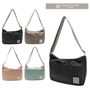 【HIROKO KOSHINO FEMME】 hfa5910 ショルダーバッグL 斜め掛け かばん バッグ ヒロココシノファム 使いやすい レディース ブラック 敬老の日 母の日 ギフト