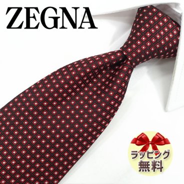 ネクタイ ブランド Ermenegildo Zegna エルメネジルド ゼニア ネクタイ EZB193 ブラック/レッド (8cm幅) 【ZEGNA・ギフト・バースデー・成人祝い・入社祝い】【プレゼント・バレンタイン・クリスマス・父の日・高品質】