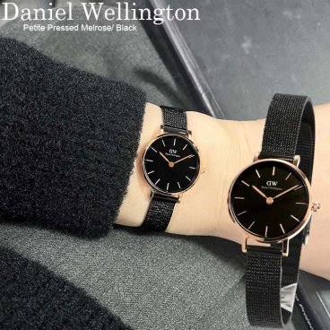 Daniel Wellington ダニエルウェリントン 腕時計 レディース ブランド PETITE PRESSED MELROSE メッシュベルト プレゼント ギフト ブラック DW00600441