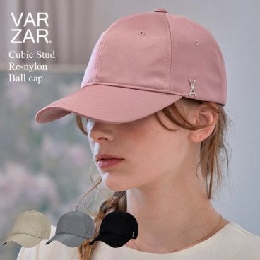 VARZAR バザール 韓国 帽子 キャップ 深め リナイロン ブランド おしゃれ 小顔効果 顔が見えづらい 紫外線対策 レディース VA [ Cubic Stud Re-nylon Ball Cap スタッズ 1572 1573 1574 1575]