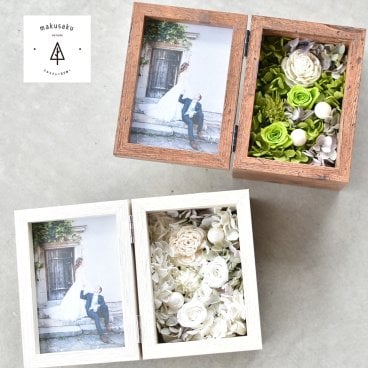 【Flowerbox感謝状／プリザ】子育て感謝状 結婚 結婚式 名入れ 両親に贈る プリザーブドフラワー ブーケ プレゼント 父の日 母の日 ウエディング