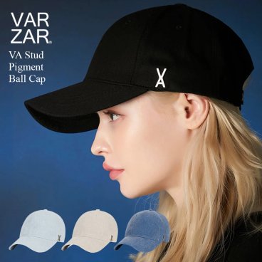 【正規品 国内発送 送料無料】 VARZAR バザール 韓国 帽子 キャップ 深め 小顔効果 顔が見えづらい 紫外線対策 レディース メンズ 人気 ファッション [ VA Stud Pigment Ball Cap 1286 1287 1288 1289 ] ユニセックス オーバーフィット