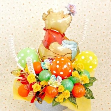 生花 プーさん レインボーカーネーション バルーン フラワー ギフト 誕生日 結婚式 発表会 卒業 開店祝い 周年祝い 退職 送別 出産祝い 卒業祝い 入学祝い 卒園