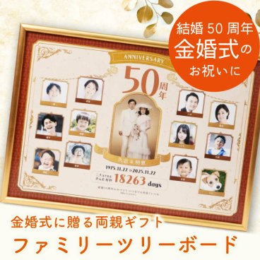 金婚式 結婚記念日 50周年 両親 祖父母 記念品 ギフト / 金婚式・結婚記念日50周年の贈り物！家系図／「桜花（おうか）」＜実用新案登録済＞ 