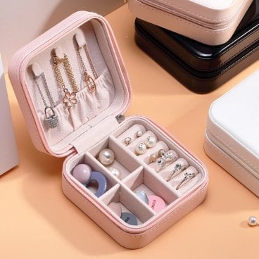 アクセサリー 収納 韓国 レザー 大容量 コンパクト 軽量 ファスナー 携帯 アクセサリーボックス ジュエリーケース アクセサリーケース 収納 ボックス ケース ポーチ 小物入れ 可愛い 韓流 母の日 プレゼント 実用的