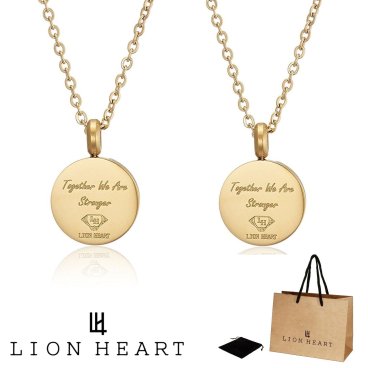 正規品 送料無料 2本 セット ペア ライオンハート LION HEART ペンダント ネックレス ステンレス 316L サージカルステンレス ペアライン コイン モチーフ メンズ レディース ユニセックス 04N158 04N158SG 04N158SG ゴールド ペアネック 男性 女性 ギフト プレゼント おすすめ クリスマス