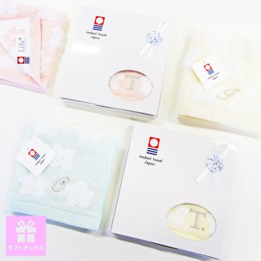 【専用ギフトボックス入り】★今治タオルブランドハンカチ★ポア★イニシャル刺しゅう入れ★ [お礼・お返し・お祝い・誕生日・母の日・記念日・送別・挨拶・プレゼント・プチギフト・今治タオル]