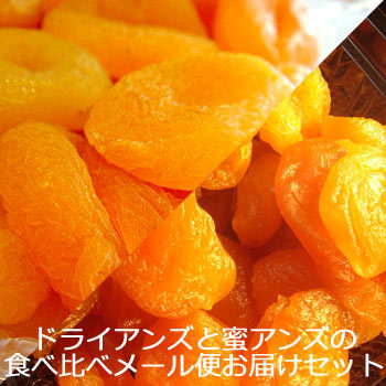 蜜アンズ200g＆ドライアンズ100gの食べ比べメール便お届けセット お試し 送料込 あんず ドライフルーツ プチギフト なまため 祝 ギフト 母の日