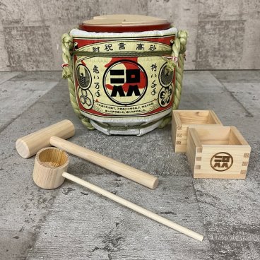 菰樽 KOMO-DARU  祝言の謡 ミニ鏡開きセット / 5勺木枡2つ付き