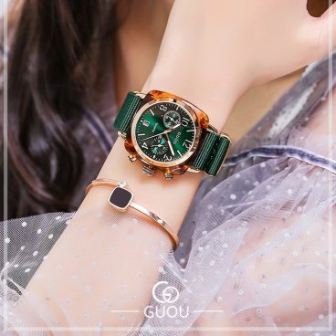 GUOU レディース腕時計 女性用 腕時計 時計 ウォッチ ラインストーン石使用クォーツ アクセサリー ラッピング無料 送料無料 かわいい おしゃれ ゴールド ブレスレット 旅行 イベント カジュアル 通勤 通学 円形