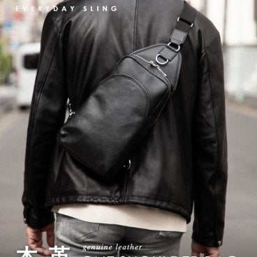 GUIONNET NOIR ボディバッグ ワンショルダーバッグ 本革 ギオネノワール  EVERYDAY SLING メンズ レディース バッグ シンプル きれいめ レザー 通勤 ビジネス 通学 ブランド ギフト プレゼント 黒 ブラック