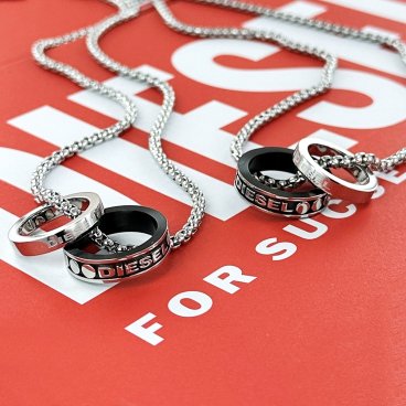 DIESEL ディーゼル ペアネックレス ペンダント ファッション ジュエリー アクセサリー ユニセックス メンズ レディース リング シルバー ブラック ステンレス DX1168040DX1168040 卒業 入学 お祝い 成人 卒業 入学