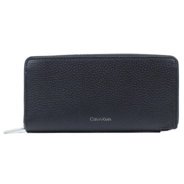 カルバンクライン 　Calvin Klein　ラウンドファスナー長財布　LV04D1242G　ブラック　カウフルグレインレザー　FOIL EMBOSS LONG ZIP AROUND　フォイル エンボス ロング ジップ アラウンド 　Europeライン