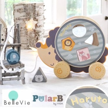 【出産祝い 誕生日】《知育玩具》ポーラービー（PolarB）名前入りソーティングプルトイ・はりねずみ【メッセージカード無料】誕生日,クリスマス,プレゼント 