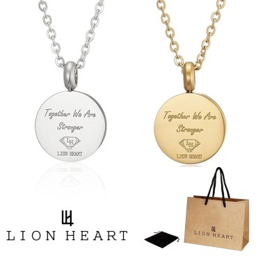 正規品 送料無料 2本 セット ペア ライオンハート LION HEART ペンダント ネックレス ステンレス 316L サージカルステンレス ペアライン コイン モチーフ メンズ レディース ユニセックス 04N158 04N158S 04N158SG シルバー ゴールド ペアネック 男性 女性 ギフト プレゼント おすすめ